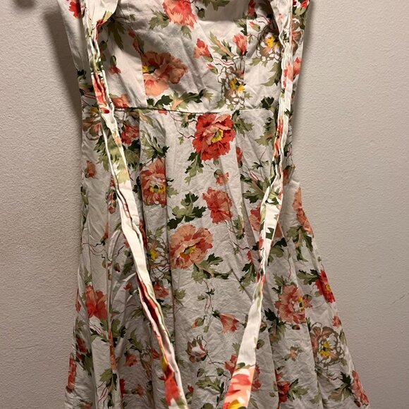 Ensnovo 50s Pinup Style Pansy Floral Garden Party Halter Tie Dress Size XS - Picture 3 of 7